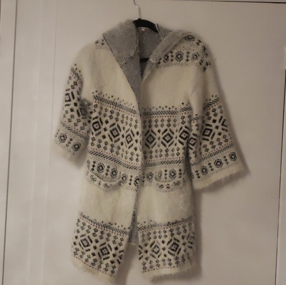 Cupcakes & Cashmere Black and White Wrap Sweater